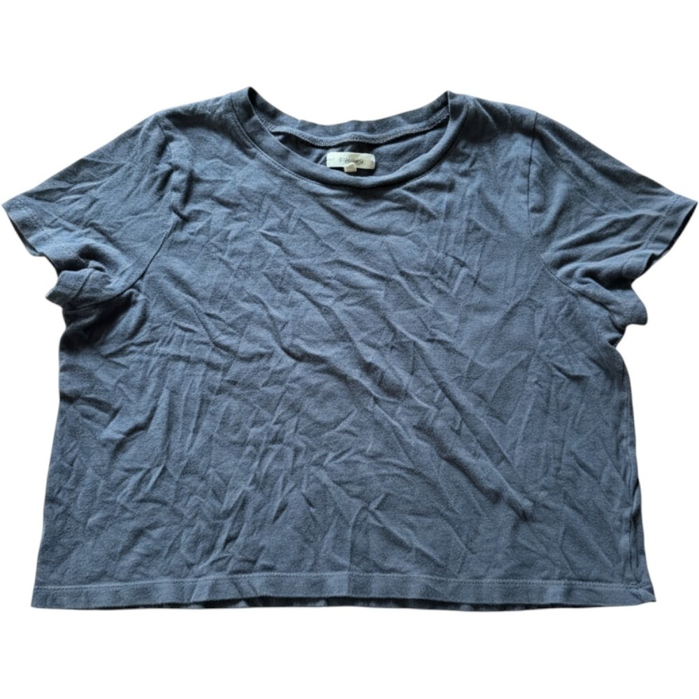 Madewell Boxy Short Sleeve Crewneck Tee Grey Slub Knit Size M